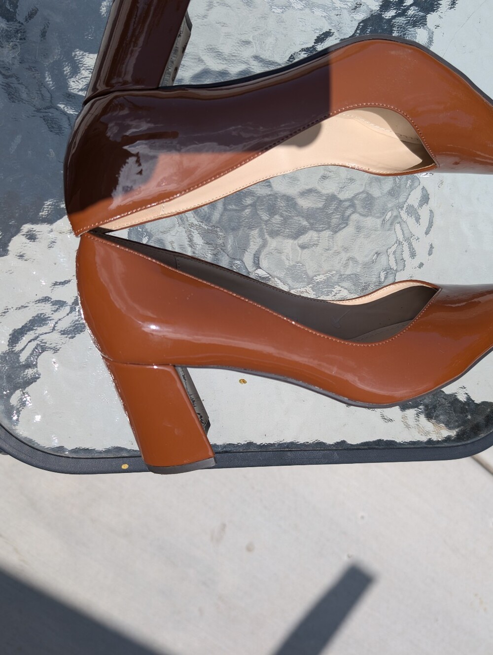Women’s Patent Brown Pointed-Toe Pumps - Picture 4 of 5